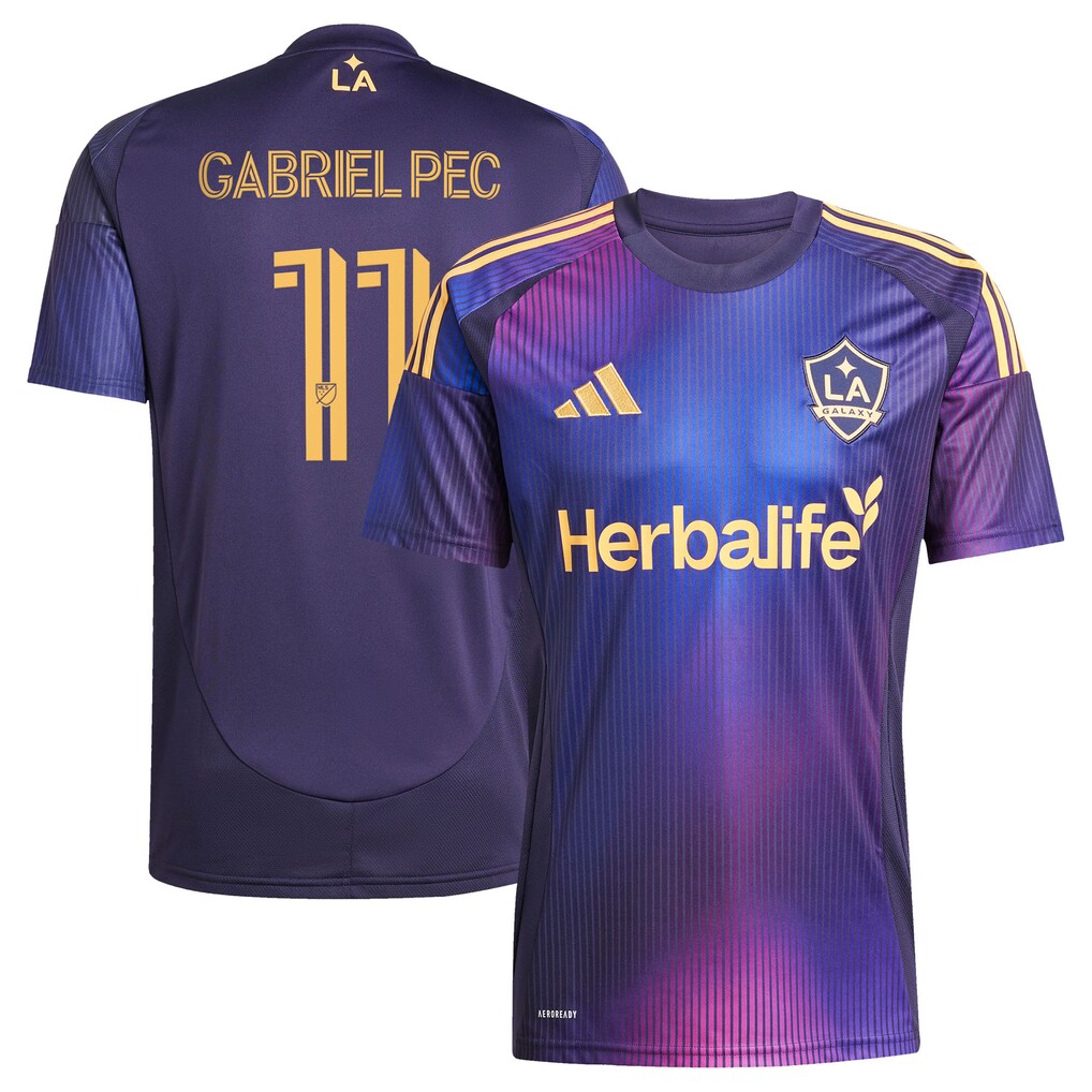 Men's LA Galaxy Gabriel Pec adidas Navy 2025 RIZON Replica Player Jersey - Ujersey