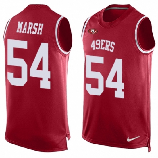 Men's Nike San Francisco 49ers #54 Cassius Marsh Limited Red Player Name & Number Tank Top NFL Jersey - Ujersey