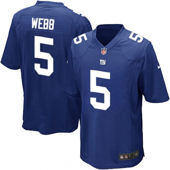 Men's Nike New York Giants #5 Davis Webb Game Royal Blue Team Color NFL Jersey - Ujersey