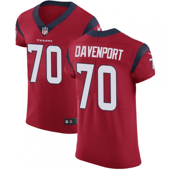 Men's Nike Houston Texans #70 Julien Davenport Red Alternate Vapor Untouchable Elite Player NFL Jersey - Ujersey