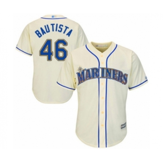 Youth Seattle Mariners #46 Gerson Bautista Authentic Cream Alternate Cool Base Baseball Player Jersey - Ujersey