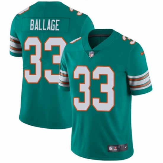 Youth Nike Miami Dolphins #33 Kalen Ballage Aqua Green Alternate Vapor Untouchable Elite Player NFL Jersey - Ujersey