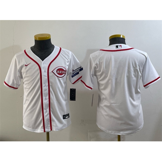 Youth Cincinnati Reds Blank White 2025 Speedway Classic Stitched Baseball Jersey - Ujersey