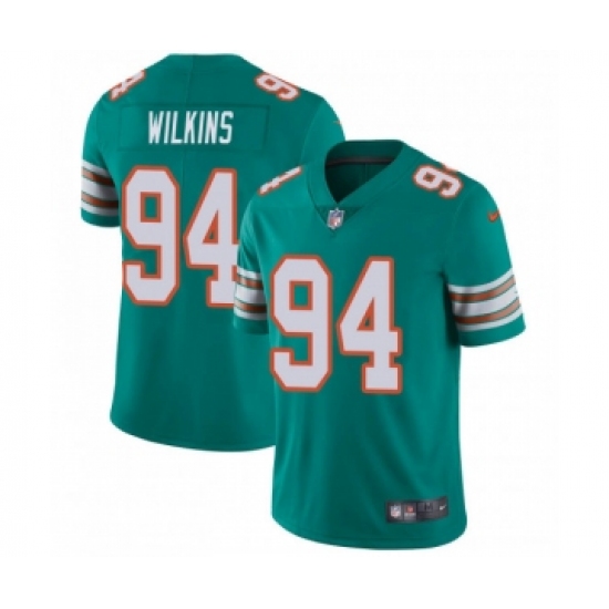 Men's Nike Miami Dolphins #94 Christian Wilkins limited Green Vapor Untouchable Jersey - Ujersey