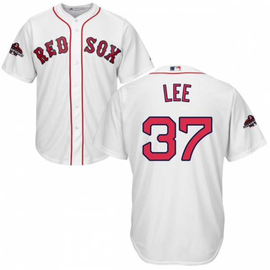 Youth Majestic Boston Red Sox #37 Bill Lee Authentic White Home Cool Base 2018 World Series Champions MLB Jersey - Ujersey