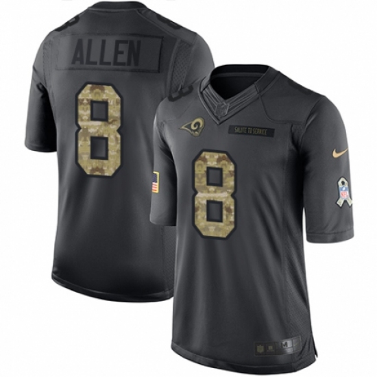 Men's Nike Los Angeles Rams #8 Brandon Allen Limited Black 2016 Salute to Service NFL Jersey