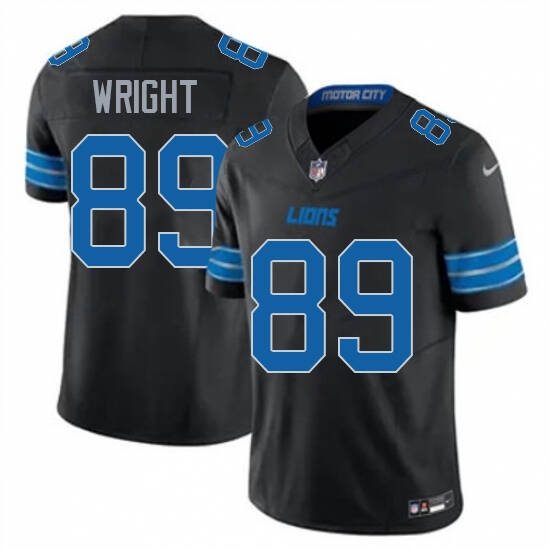 Men's Detroit Lions  #89 Brock Wright Black Vapor Stitched Nike NFL Jersey - Ujersey