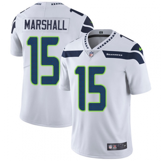 Youth Nike Seattle Seahawks #15 Brandon Marshall White Vapor Untouchable Limited Player NFL Jersey - Ujersey