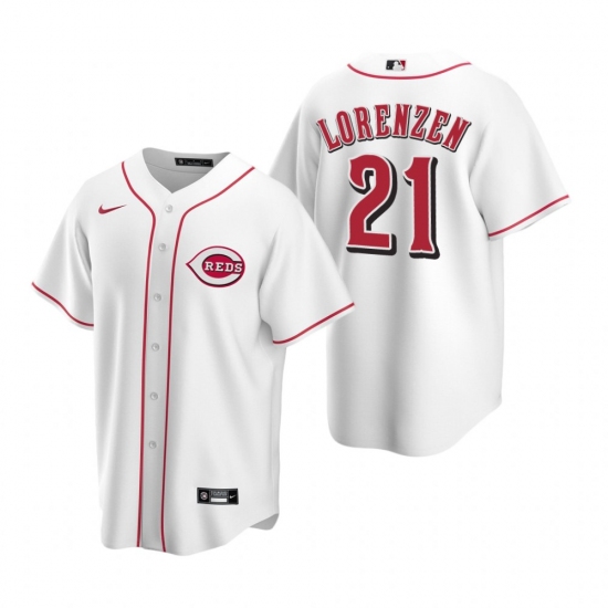 Men's Nike Cincinnati Reds #21 Michael Lorenzen White Home Stitched Baseball Jersey - Ujersey
