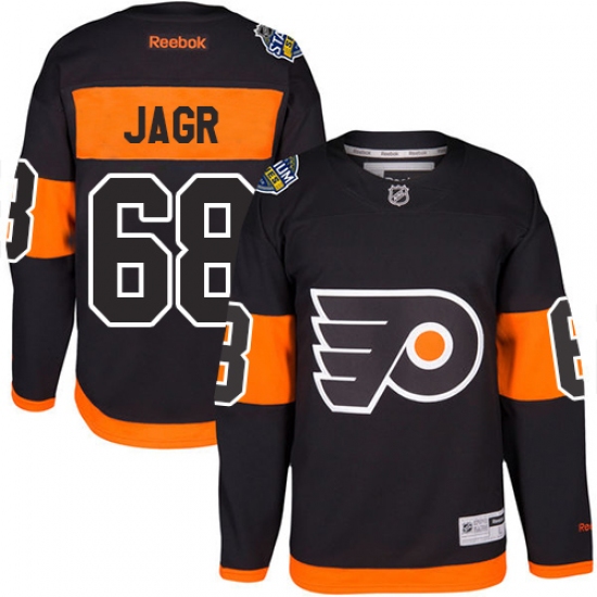 Men's Reebok Philadelphia Flyers #68 Jaromir Jagr Authentic Black 2017 Stadium Series NHL Jersey - Ujersey