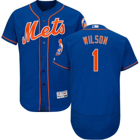 Men's Majestic New York Mets #1 Mookie Wilson Royal Blue Alternate Flex Base Authentic Collection MLB Jersey - Ujersey