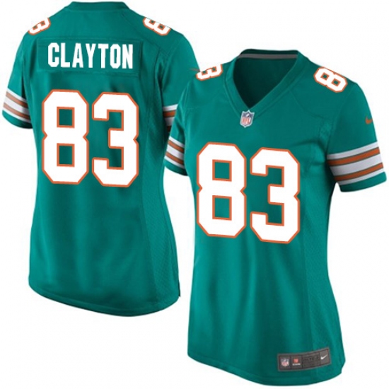 Women's Nike Miami Dolphins #83 Mark Clayton Game Aqua Green Alternate NFL Jersey - Ujersey