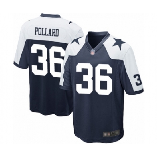 Men's Dallas Cowboys #36 Tony Pollard Game Navy Blue Throwback Alternate Football Jersey - Ujersey