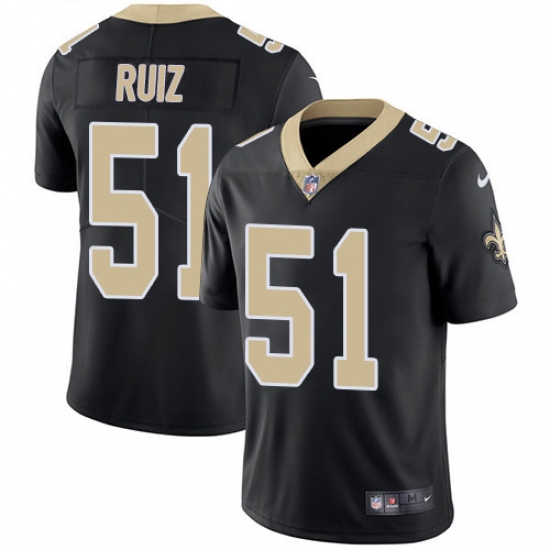 Men's New Orleans Saints #51 Cesar Ruiz Black Team Color Stitched NFL Vapor Untouchable Limited Jersey - Ujersey