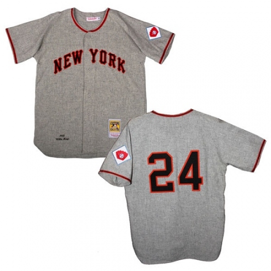 Men's Mitchell and Ness San Francisco Giants #24 Willie Mays Replica Grey 1951 Throwback MLB Jersey - Ujersey