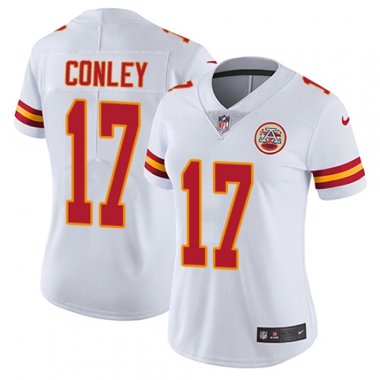 Women's Nike Kansas City Chiefs #17 Chris Conley White Vapor Untouchable Limited Player NFL Jersey - Ujersey