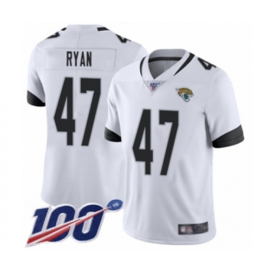 Men's Jacksonville Jaguars #47 Jake Ryan White Vapor Untouchable Limited Player 100th Season Football Jersey - Ujersey