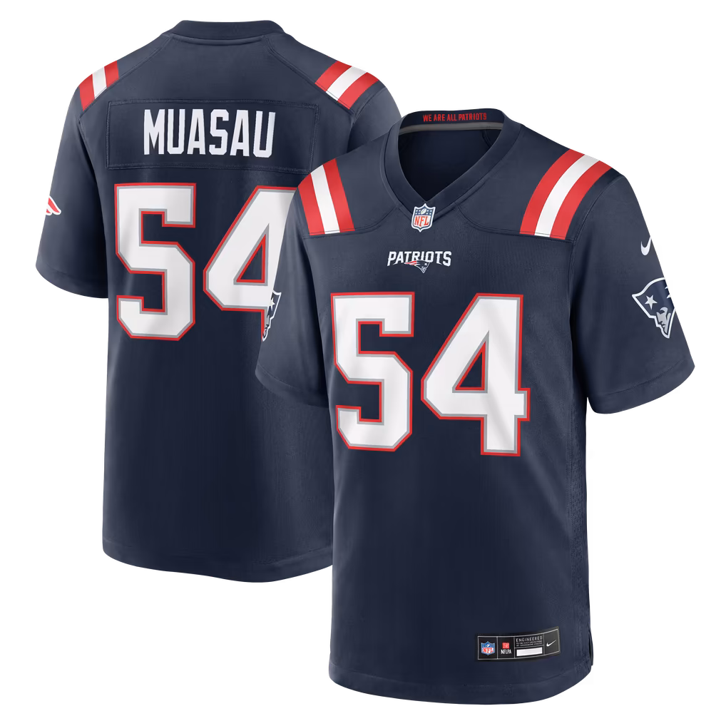 Men's New England Patriots Darius Muasau Nike Navy Team Game Jersey