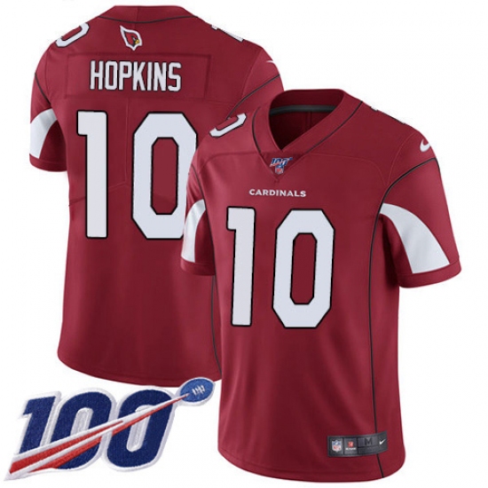 Youth Nike Arizona Cardinals #10 DeAndre Hopkins Red Team Color Stitched NFL 100th Season Vapor Untouchable Limited Jersey - Ujersey