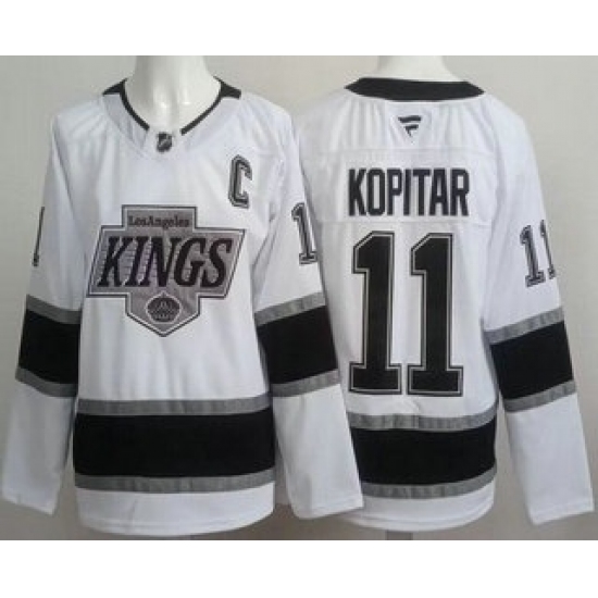 Men's Los Angeles Kings #11 Anze Kopitar White Authentic Jersey - Ujersey