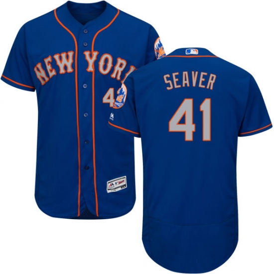Men's Majestic New York Mets #41 Tom Seaver Royal/Gray Alternate Flex Base Authentic Collection MLB Jersey - Ujersey