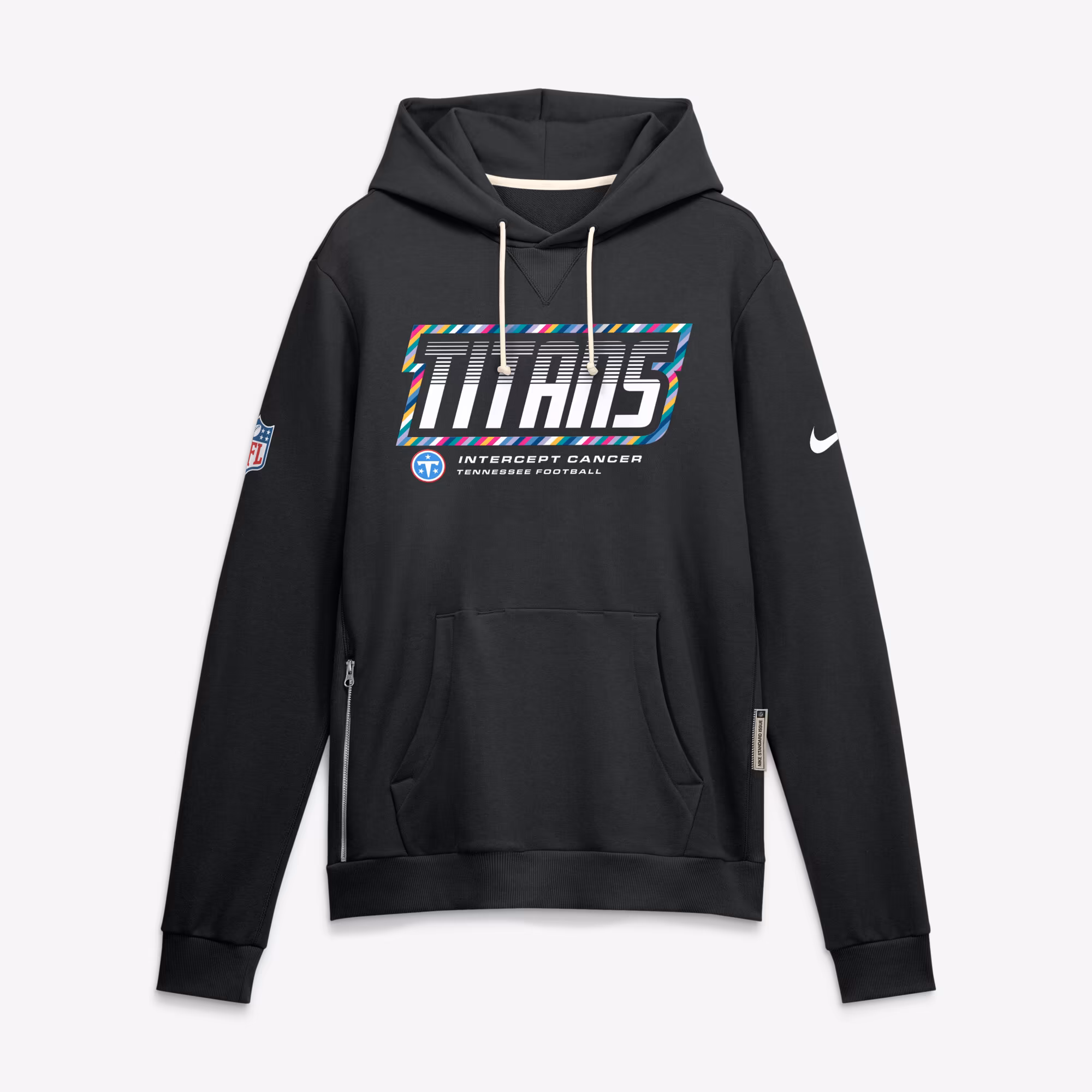 Men's Tennessee Titans Nike Black 2026 NFL Crucial Catch Sideline Standard Issue Dri-FIT Pullover Hoodie - Ujersey