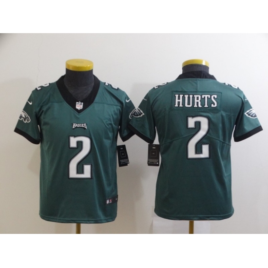 Youth Philadelphia Eagles #2 Jalen Hurts Green Alternate Vapor Untouchable Limited Jersey - Ujersey