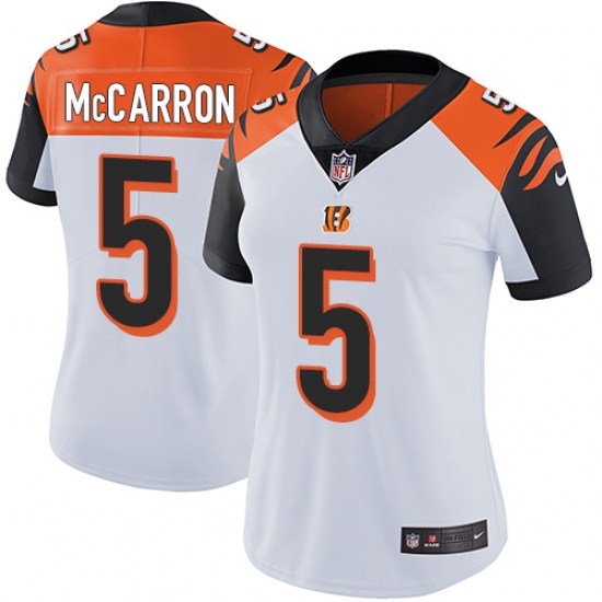 Women's Nike Cincinnati Bengals #5 AJ McCarron Vapor Untouchable Limited White NFL Jersey - Ujersey