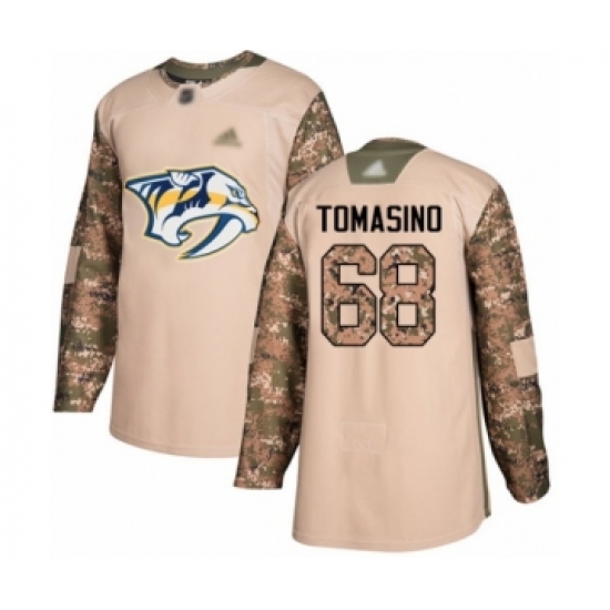 Youth Nashville Predators #68 Philip Tomasino Authentic Camo Veterans Day Practice Hockey Jersey - Ujersey