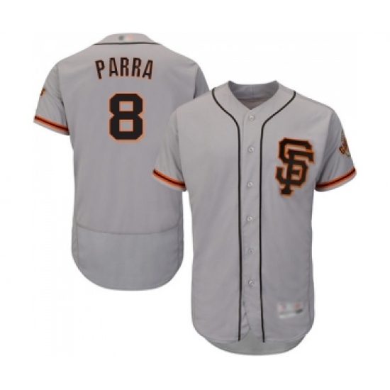 Men's San Francisco Giants #8 Gerardo Parra Grey Alternate Flex Base Authentic Collection Baseball Jersey - Ujersey