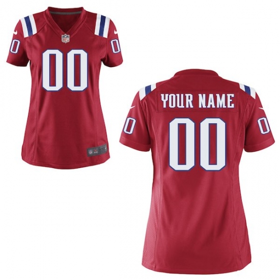 Women's New England Patriots Nike Red Custom Game Jersey - Ujersey