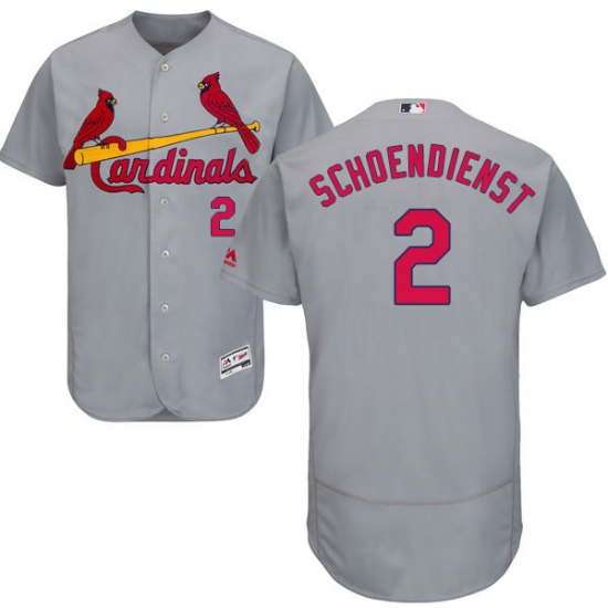 Men's Majestic St. Louis Cardinals #2 Red Schoendienst Grey Road Flex Base Authentic Collection MLB Jersey - Ujersey