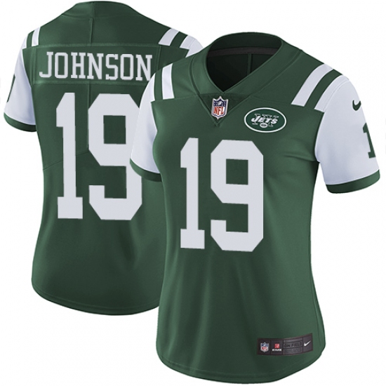 Women's Nike New York Jets #19 Keyshawn Johnson Elite Green Team Color NFL Jersey - Ujersey