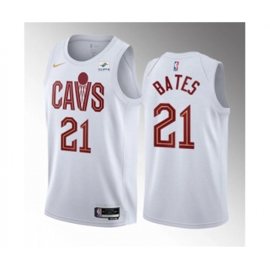 Men's Cleveland Cavaliers #21 Emoni Bates White 2023 Draft Association Edition Stitched Jersey - Ujersey