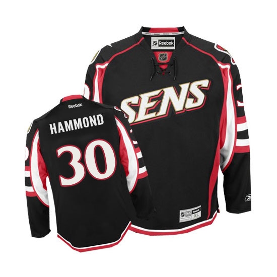 Men's Reebok Ottawa Senators #30 Andrew Hammond Authentic Black Third NHL Jersey - Ujersey