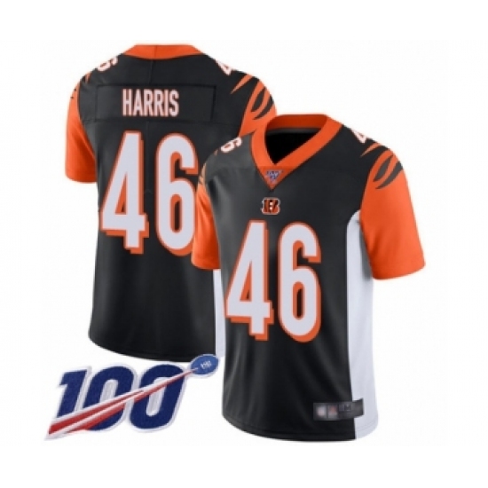 Men's Cincinnati Bengals #46 Clark Harris Black Team Color Vapor Untouchable Limited Player 100th Season Football Jersey - Ujersey