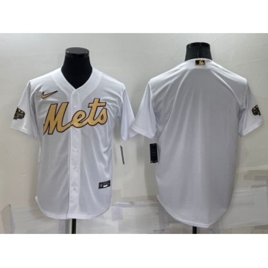 Men's New York Mets Blank White 2022 All Star Stitched Cool Base Nike Jersey - Ujersey