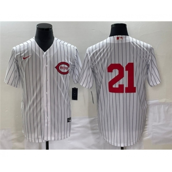Men's Cincinnati Reds #21 Hunter Greene White Field of Dreams Stitched Baseball Jersey - Ujersey