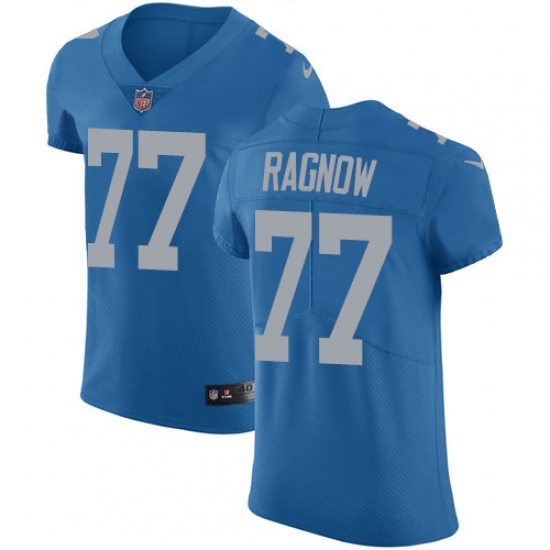 Men's Nike Detroit Lions #77 Frank Ragnow Blue Alternate Vapor Untouchable Elite Player NFL Jersey - Ujersey