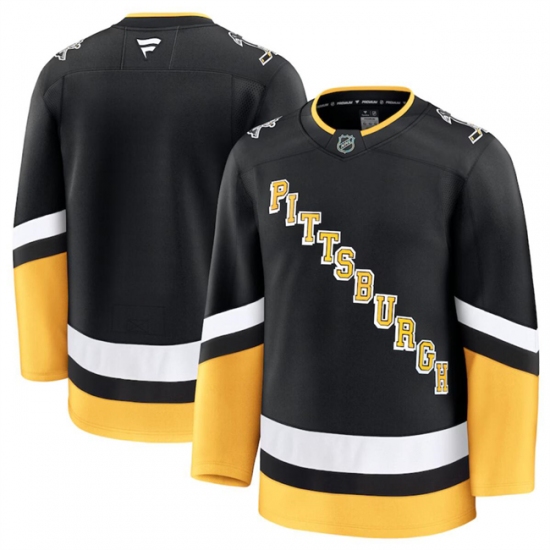 Men's Pittsburgh Penguins Blank Black 2024-25 Alternate Stitched Hockey Jersey - Ujersey