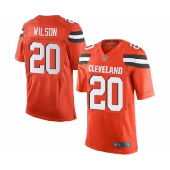 Men's Cleveland Browns #20 Howard Wilson Elite Orange Alternate Football Jersey - Ujersey