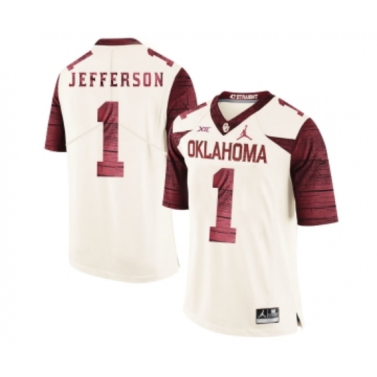 Oklahoma Sooners 1 Tony Jefferson White 47 Game Winning Streak College Football Jersey - Ujersey