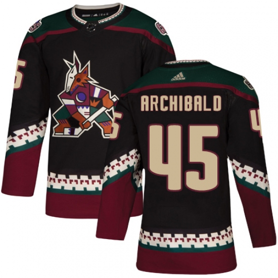 Men's Adidas Arizona Coyotes #45 Josh Archibald Premier Black Alternate NHL Jersey - Ujersey