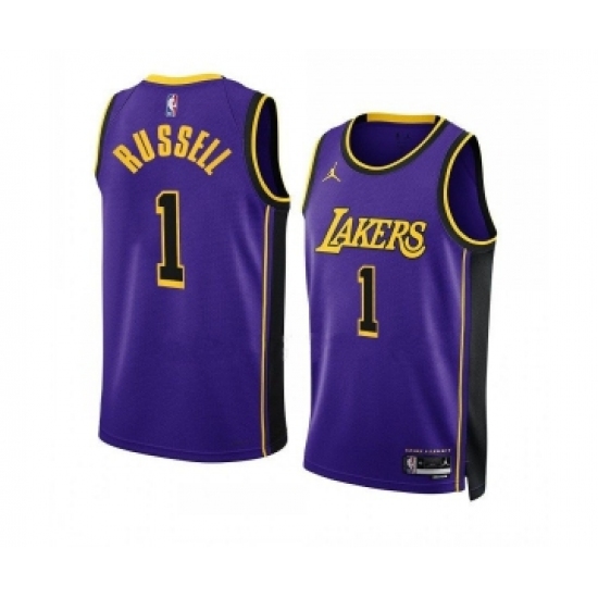 Men's Los Angeles Lakers #1 D’Angelo Russell Purple Stitched Basketball Jersey - Ujersey