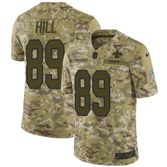 Men's Nike New Orleans Saints #89 Josh Hill Limited Camo 2018 Salute to Service NFL Jersey - Ujersey