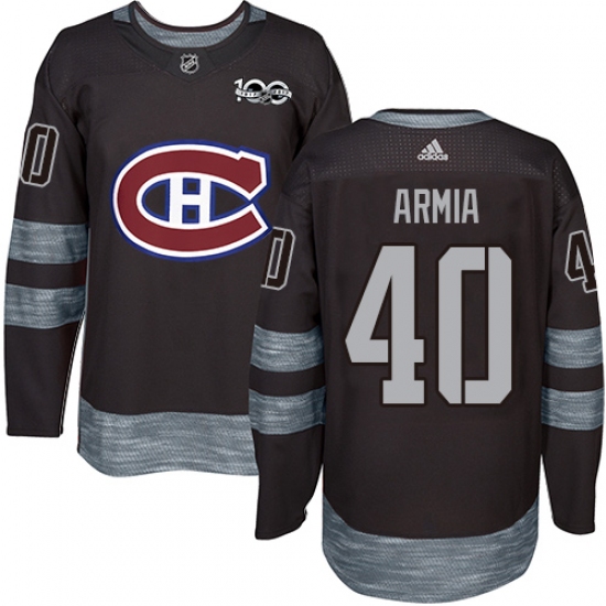 Men's Adidas Montreal Canadiens #40 Joel Armia Authentic Black 1917-2017 100th Anniversary NHL Jersey - Ujersey