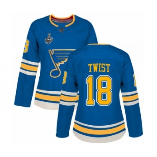 Women's St. Louis Blues #18 Tony Twist Authentic Navy Blue Alternate 2019 Stanley Cup Final Bound Hockey Jersey - Ujersey