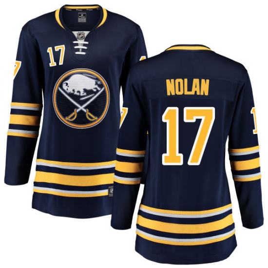 Women's Buffalo Sabres #17 Jordan Nolan Fanatics Branded Navy Blue Home Breakaway NHL Jersey - Ujersey