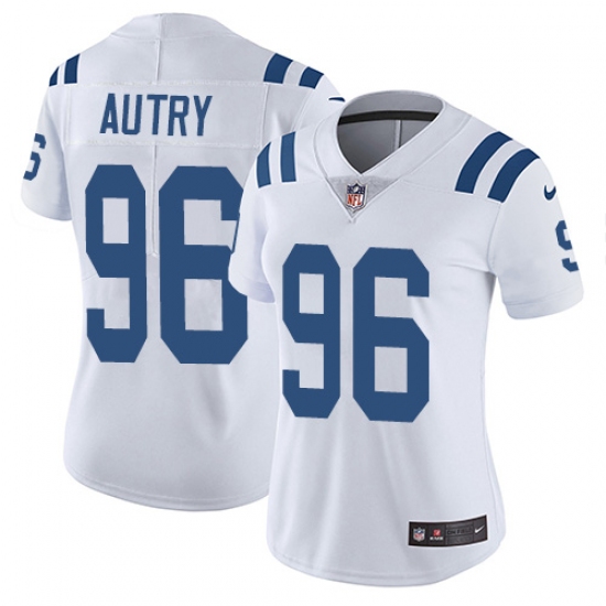 Women's Nike Indianapolis Colts #96 Denico Autry White Vapor Untouchable Limited Player NFL Jersey - Ujersey