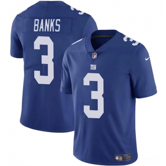 Men's New York Giants #3 Deonte Banks Blue Vapor Untouchable Limited Football Stitched Jersey - Ujersey
